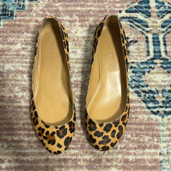 J.crew leopard cheetah calf hair printed flats 6.5 - Picture 2 of 5